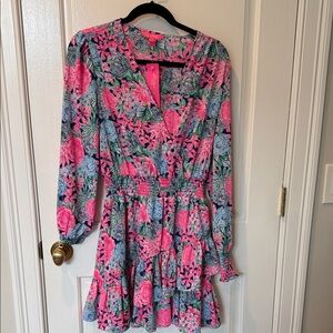 Lilly Pulitzer Vibrant Floral Long Sleeve Dress